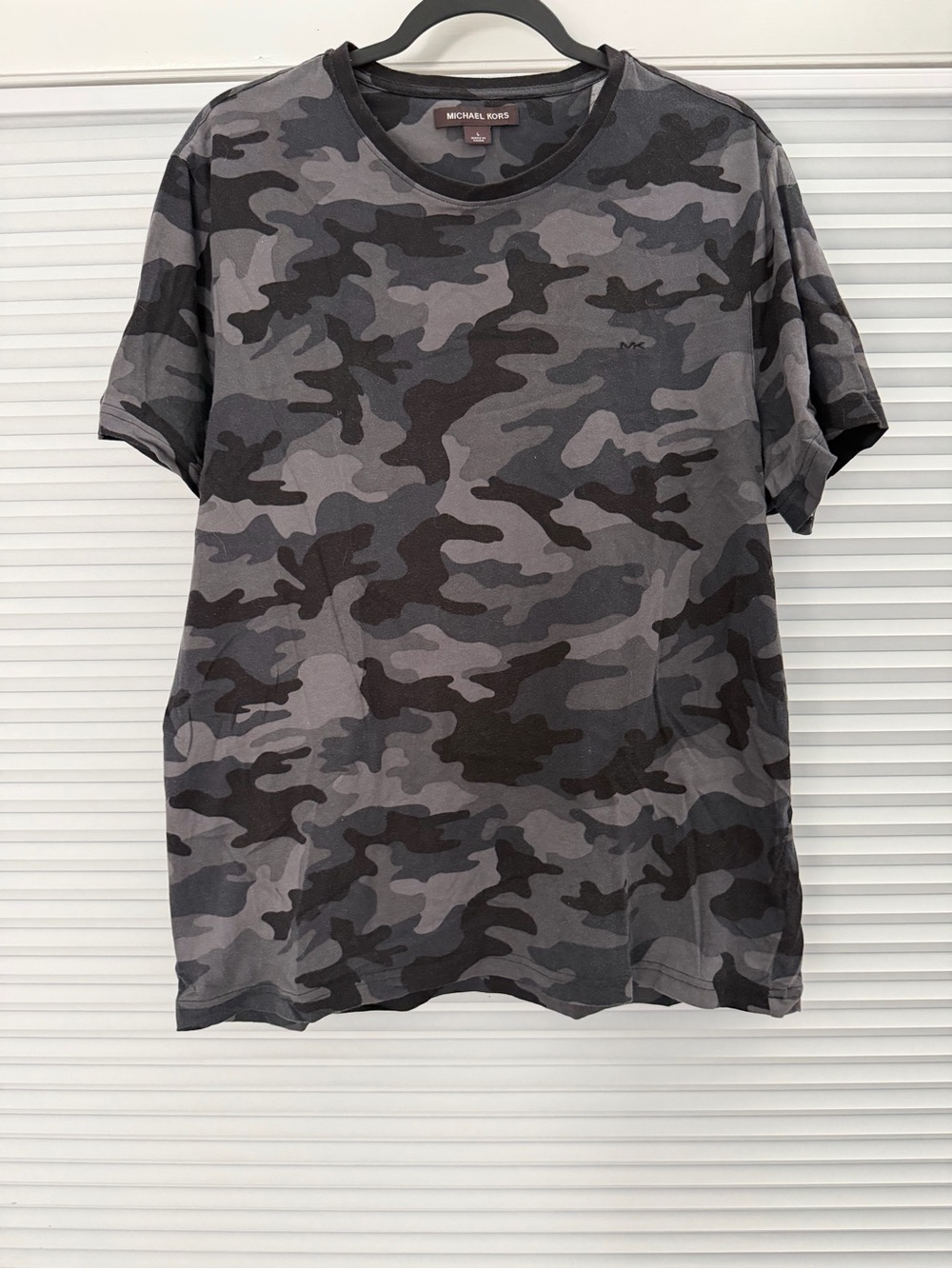 Michael Kors Men’s Gray Camo Short Sleeve Crew Tee